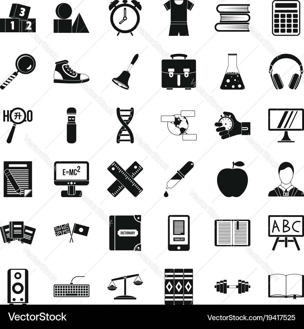 Abc icons set simple style Vector Image