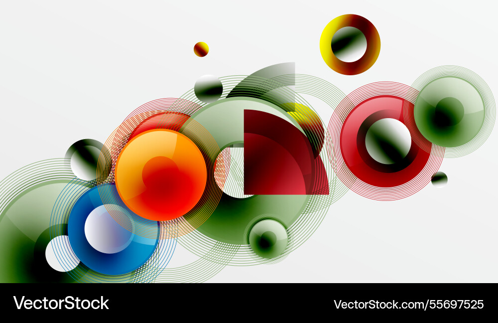Abstract composition of overlapping circles Vector Image