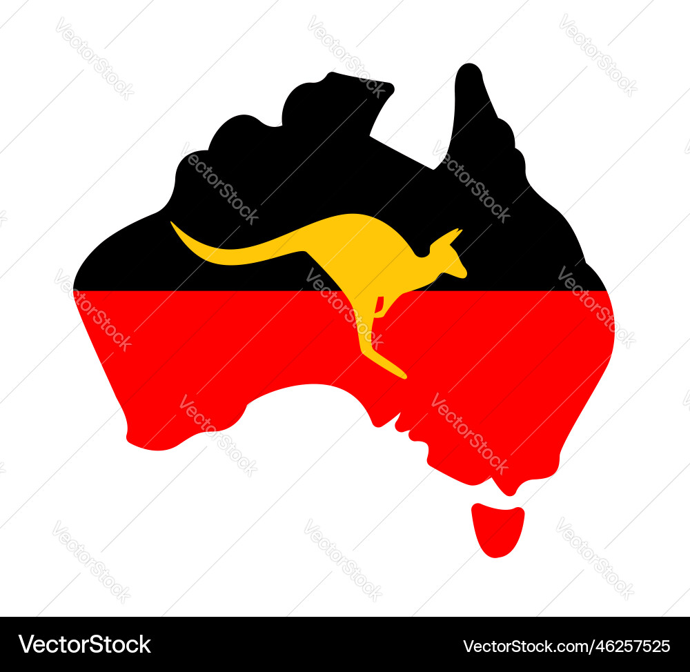 Australia Kangaroo Map Royalty Free Vector Image