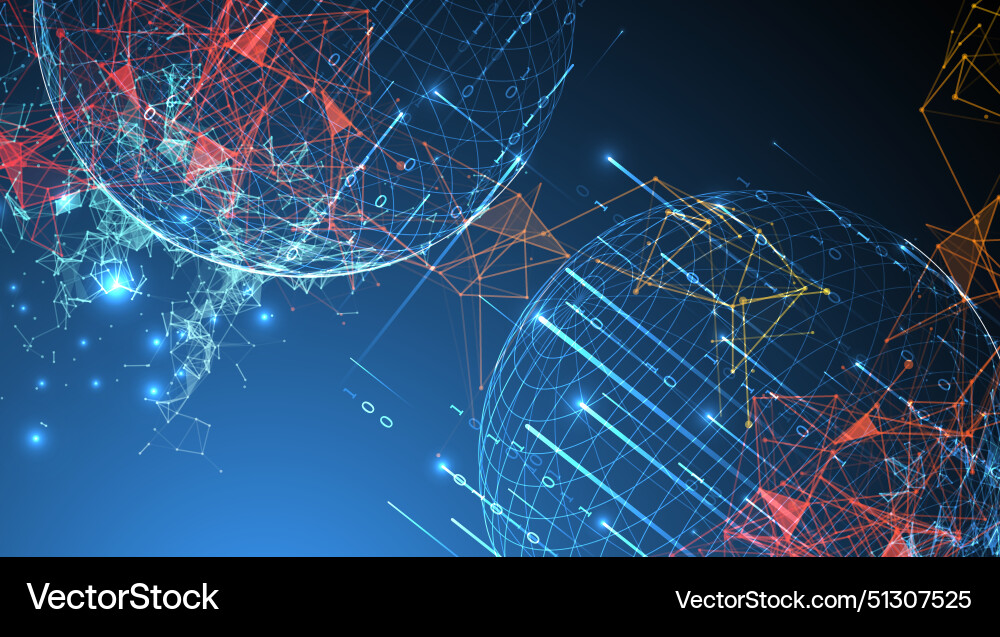 Big Data Numeric Sphere Network vector image