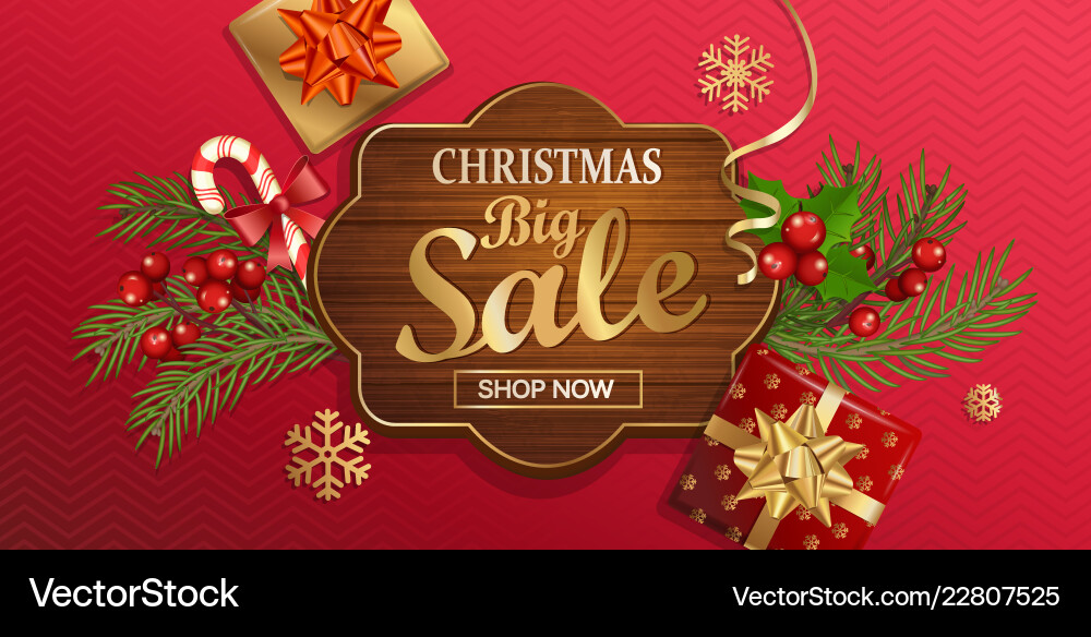 Christmas big sale banner for new year holidays Christmas big sale banner for new year holidays vector image