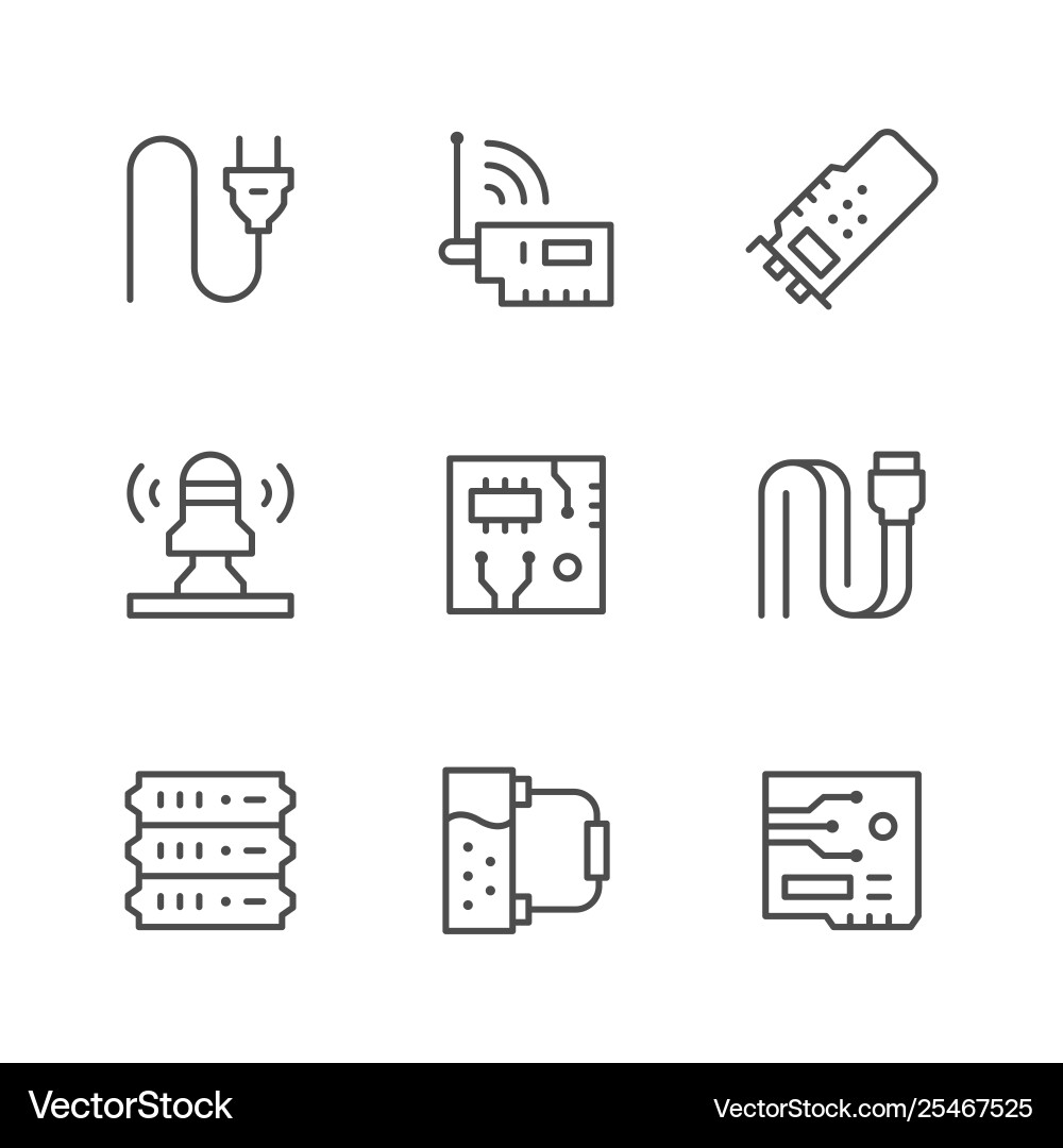 Computer Component Icons vector image