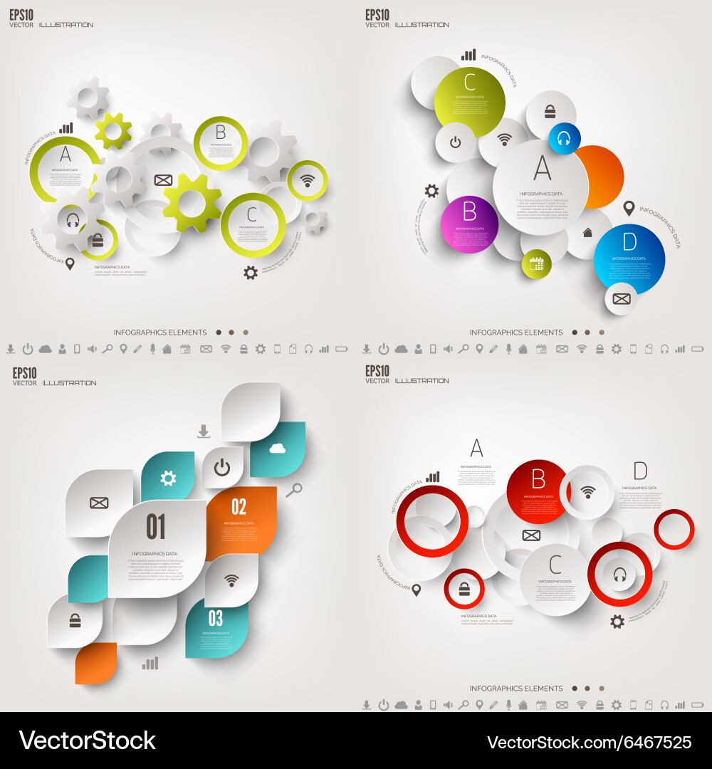 Data Visualization Diagram Set Vector Image