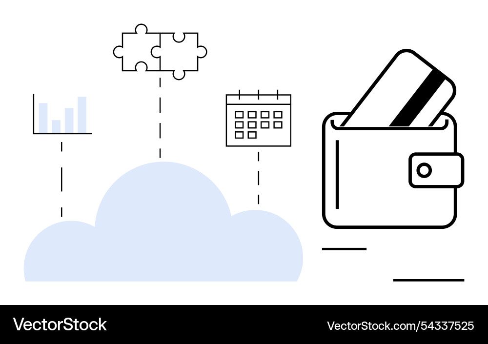 Digital wallet integration with cloud analytics Digital wallet integration with cloud analytics vector image