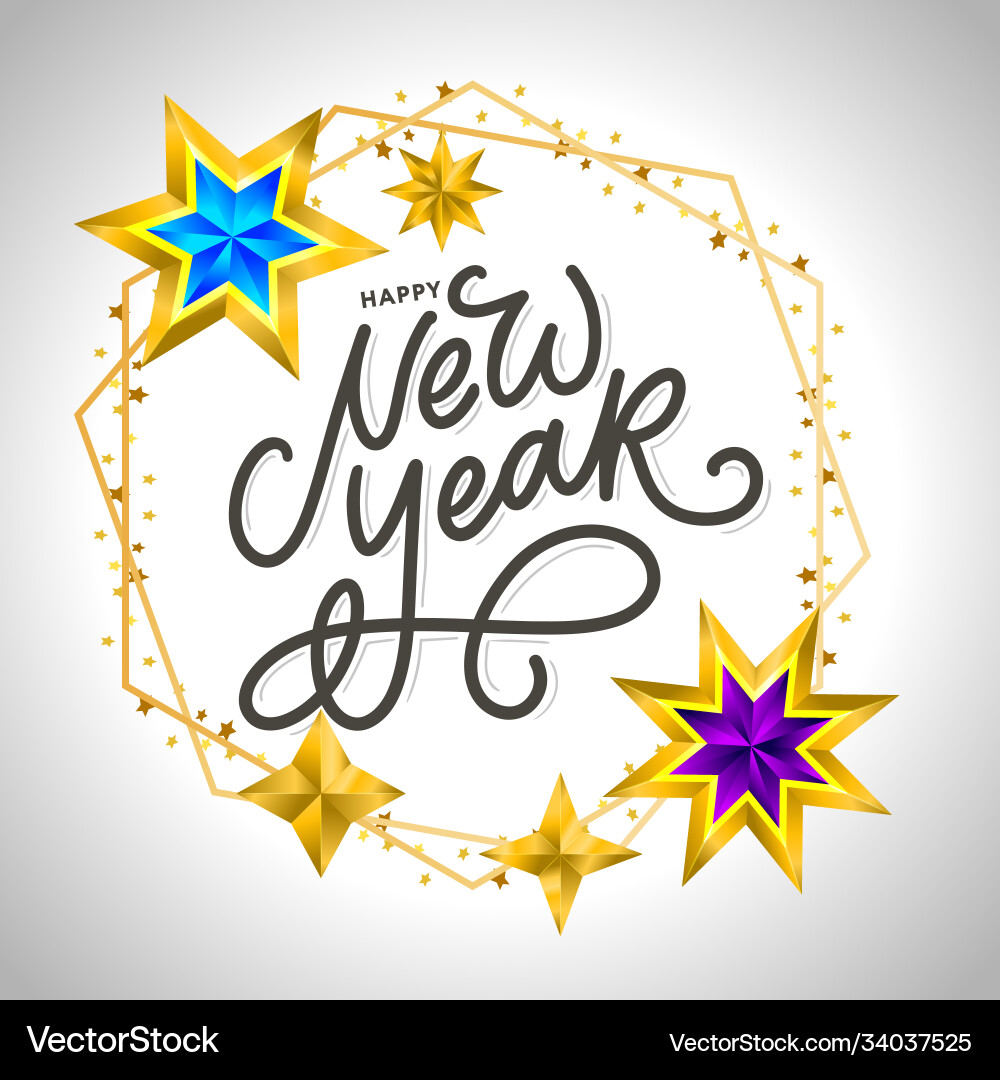 Happy new year 2020 lettering composition Happy new year 2020 lettering composition vector image