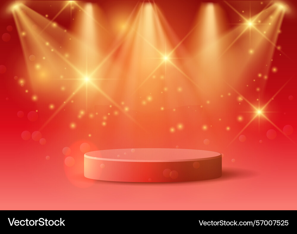 Luxury display background with empty red podium vector image