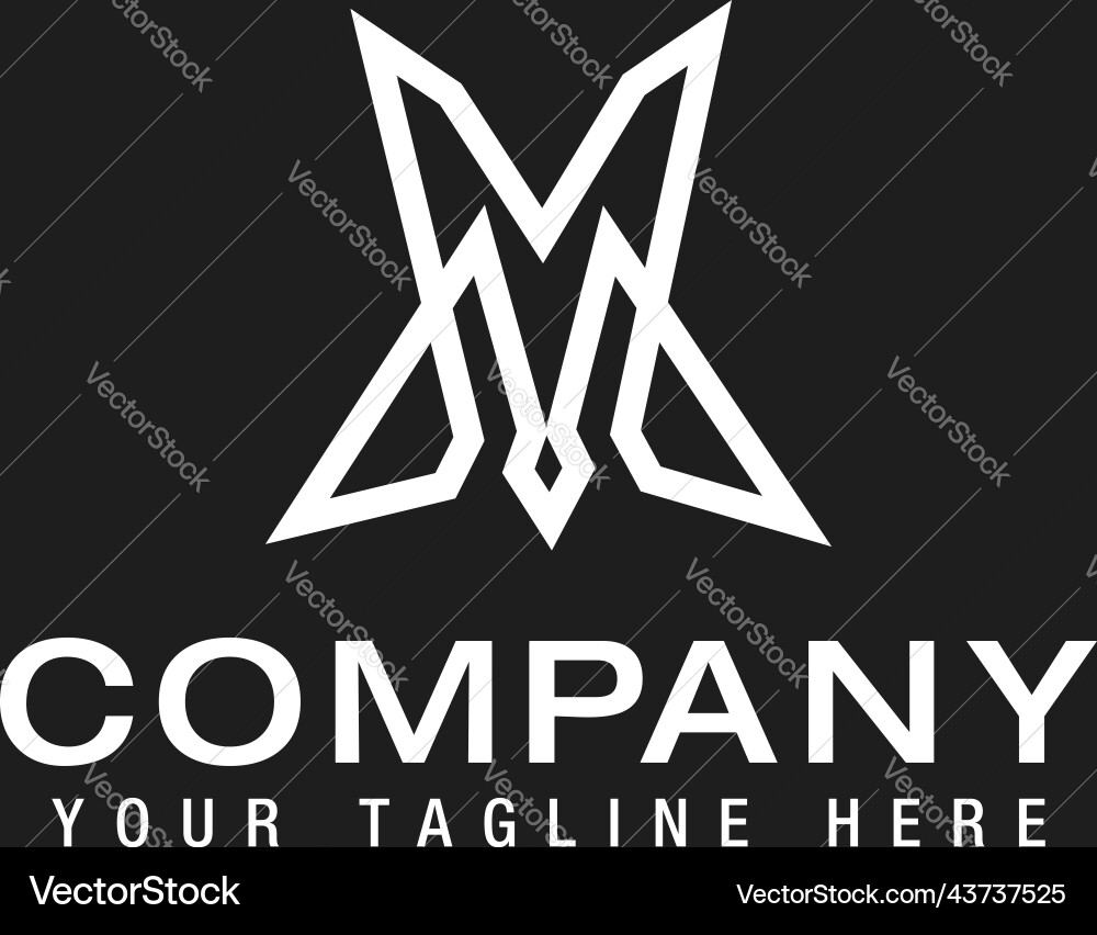 Mv oder vm initial basierte minimale Logo Line Design Mv oder vm initial basierte minimale Logo Line Design vektorbild
