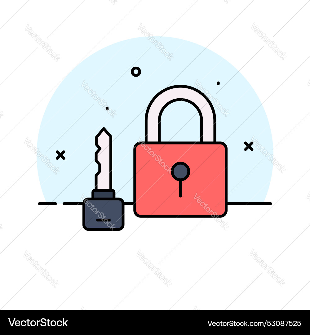 Padlock with key showing concept icon of private Vector Image