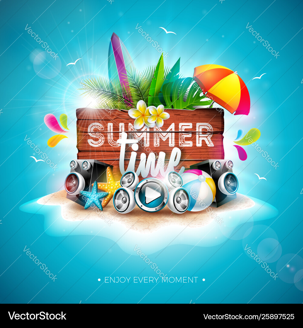 Summer time holiday Royalty Free Vector Image - VectorStock