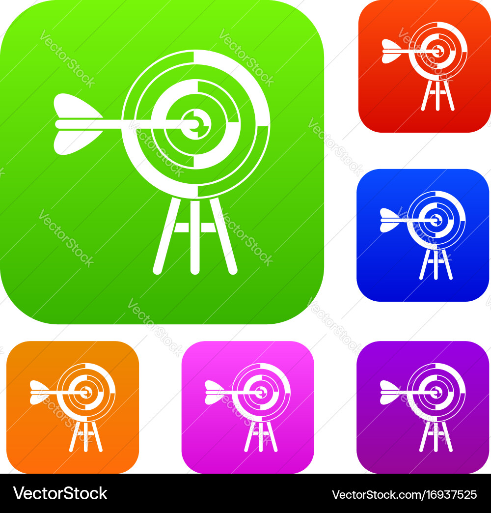 Target with an arrow set collection vector image
