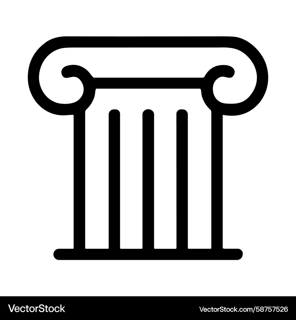 Ancient Column Outline Vector Image
