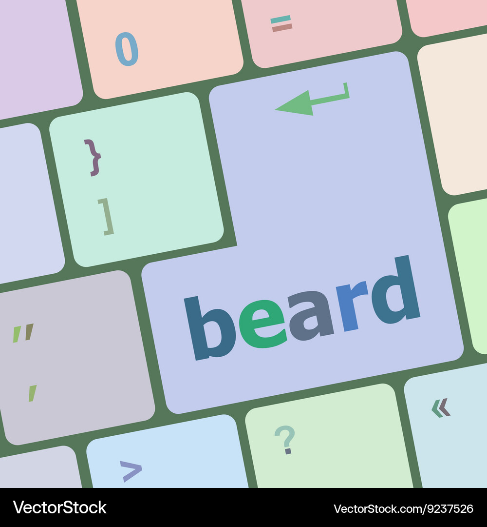 Beard word on keyboard key notebook computer Vector Image