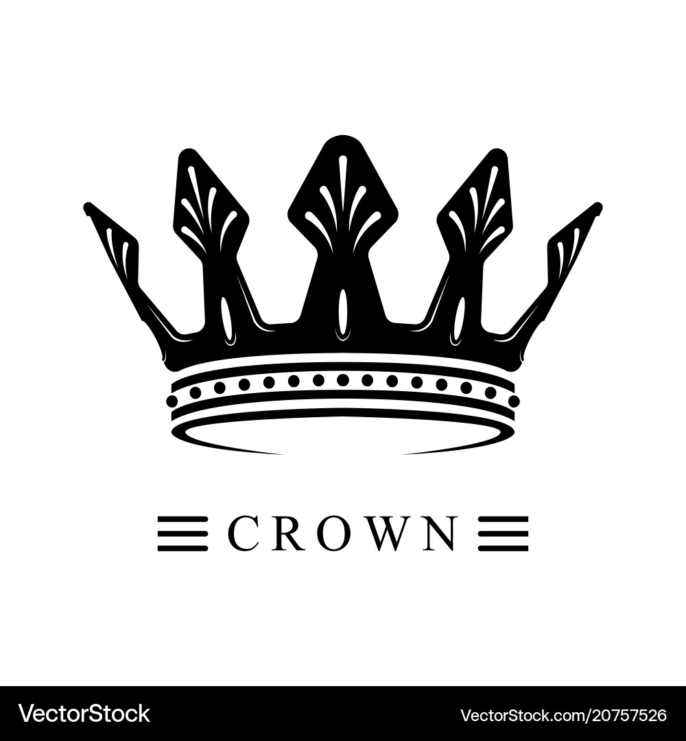 Black crown logo 02 Royalty Free Vector Image - VectorStock