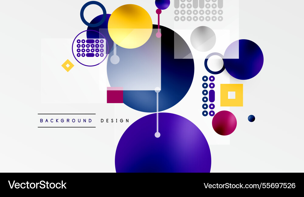 Circles and elements geometric abstract background vector image