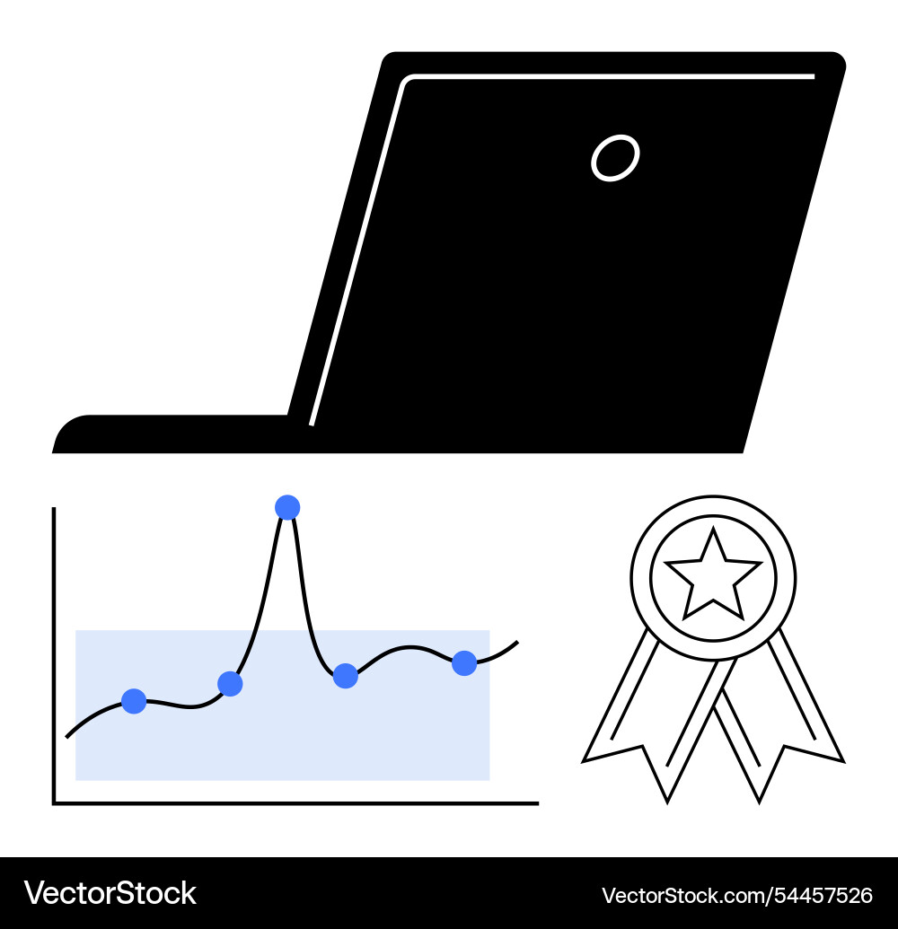 Digital success with data analysis and quality Digital success with data analysis and quality vector image