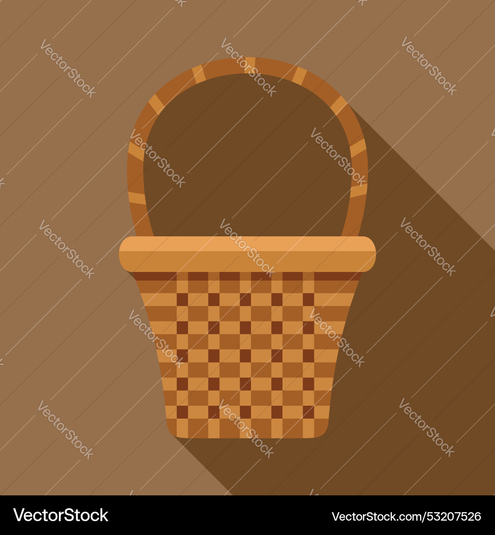 Empty wicker basket with checkered pattern casting Empty wicker basket with checkered pattern casting vector image