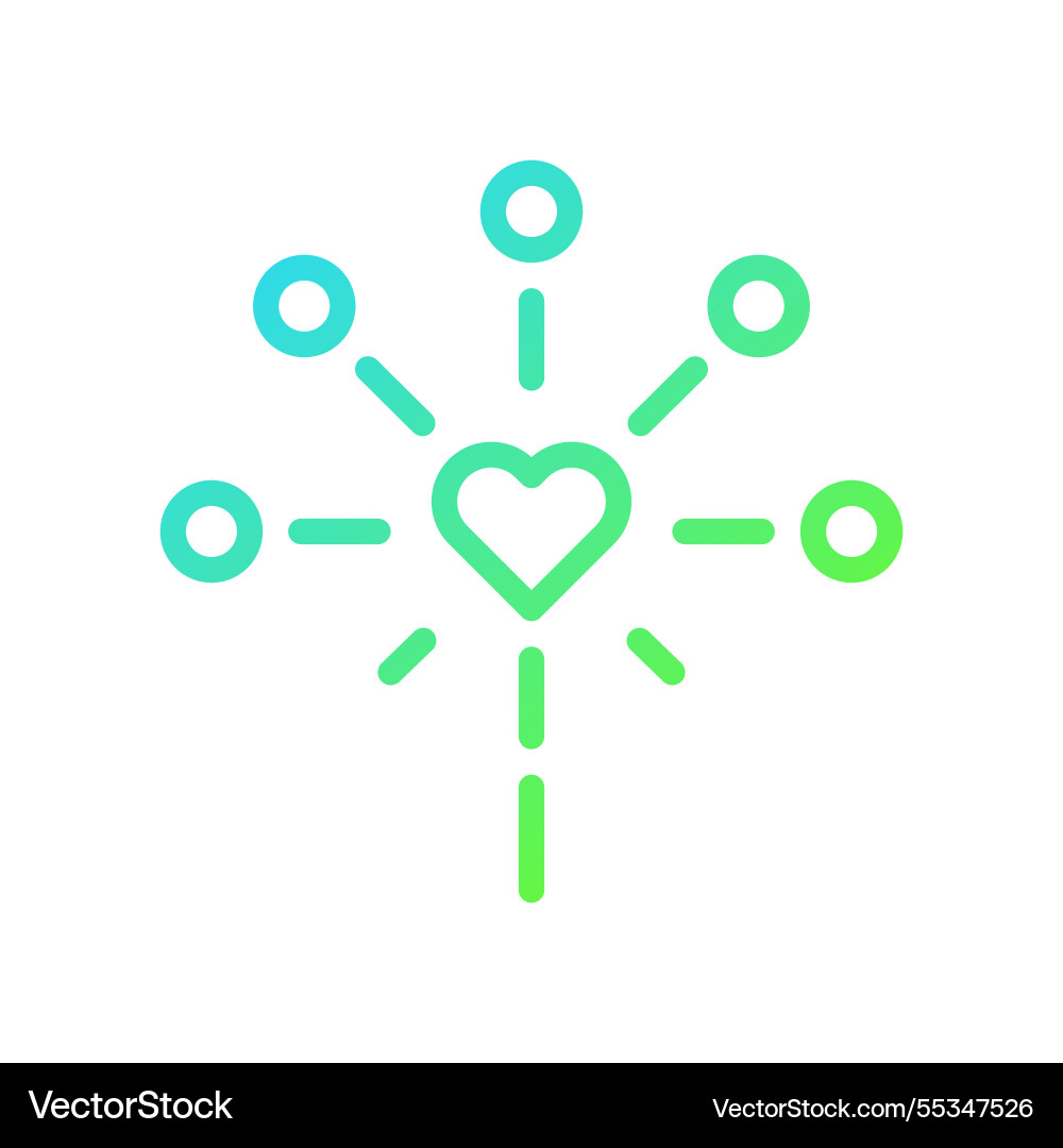 Heart connection social network gradient icon Vector Image