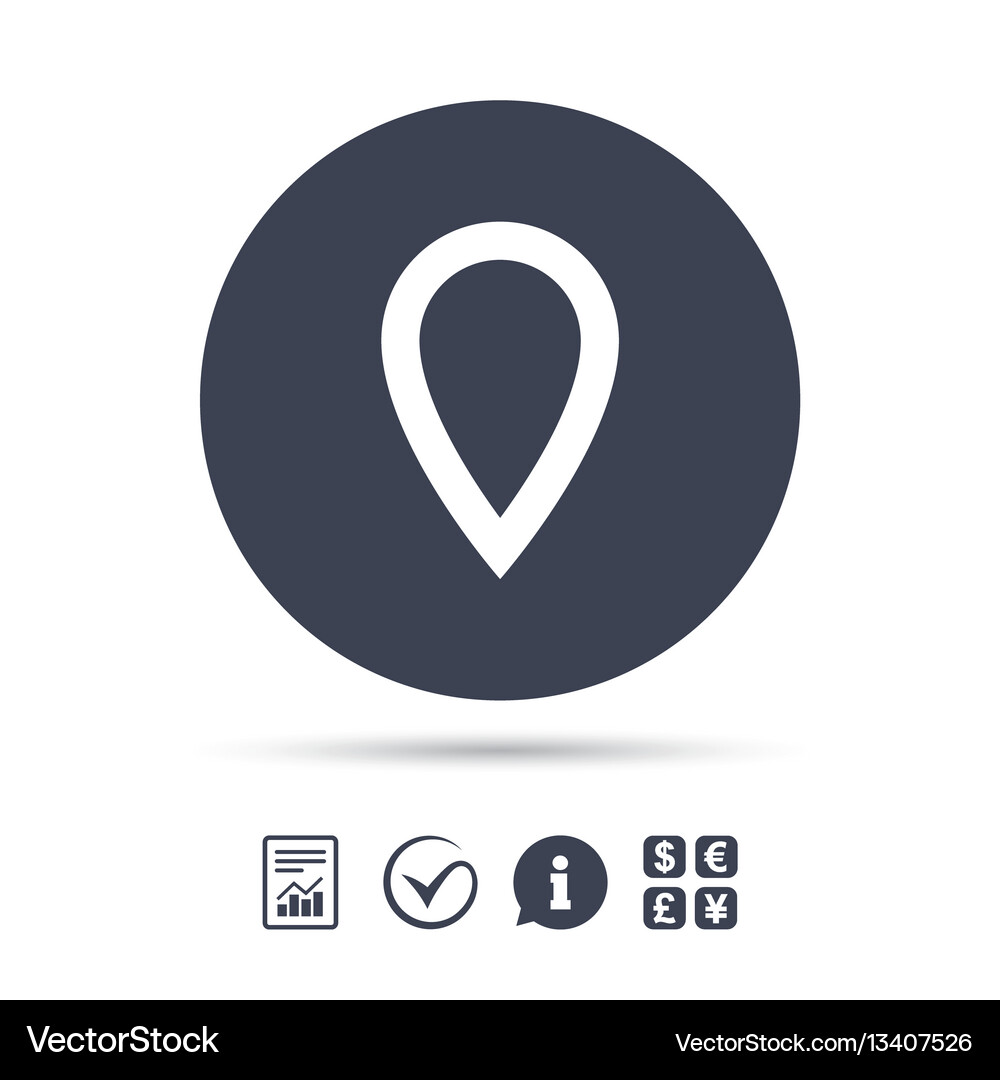Map pointer sign icon marker symbol Vector Image