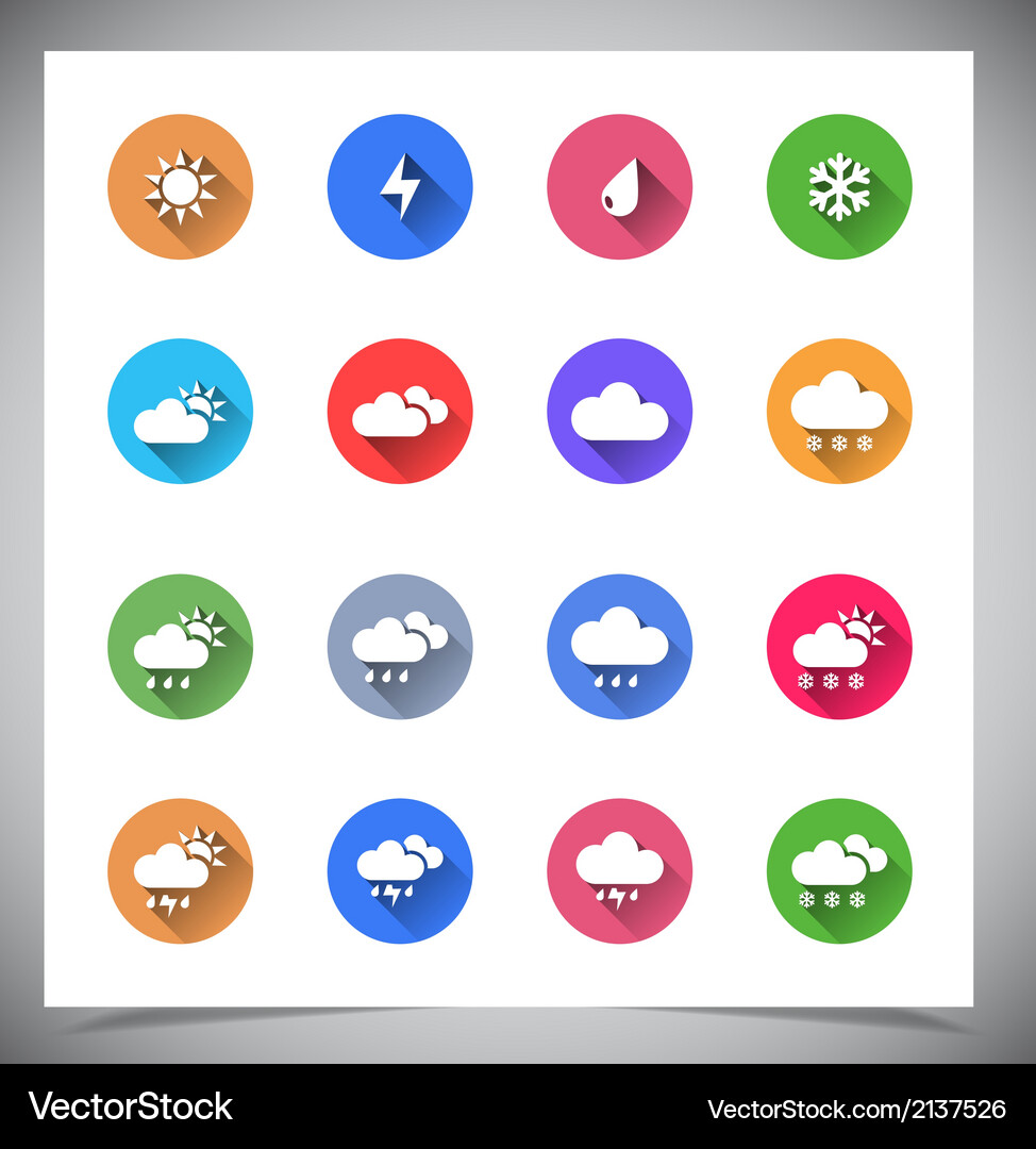 Set of flat color buttons Vector Image
