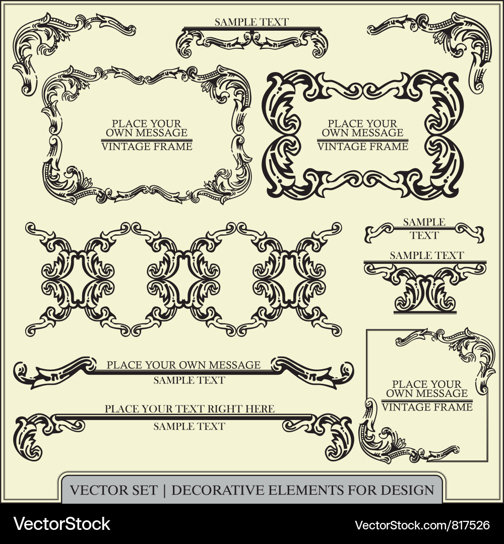 Vintage Floral Scroll Elements vector image