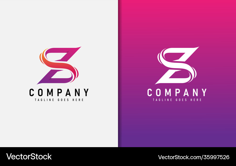 Z and S Initial Monogram Logo Vector Image