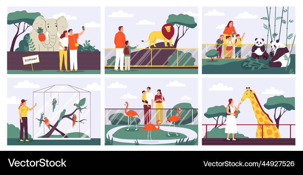 Zoo Flat Set Zoo Flat Set vektorbild