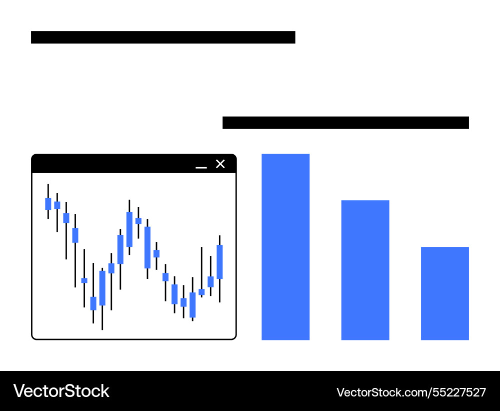 Financial data analysis with candlestick chart Vector Image