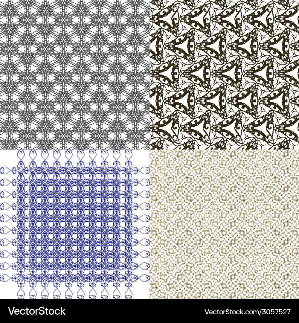 Geometric patterns tiling set of abstract vintage Vector Image