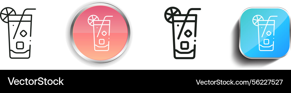 Long island icon thin linear regular and button Long island icon thin linear regular and button Vector Image