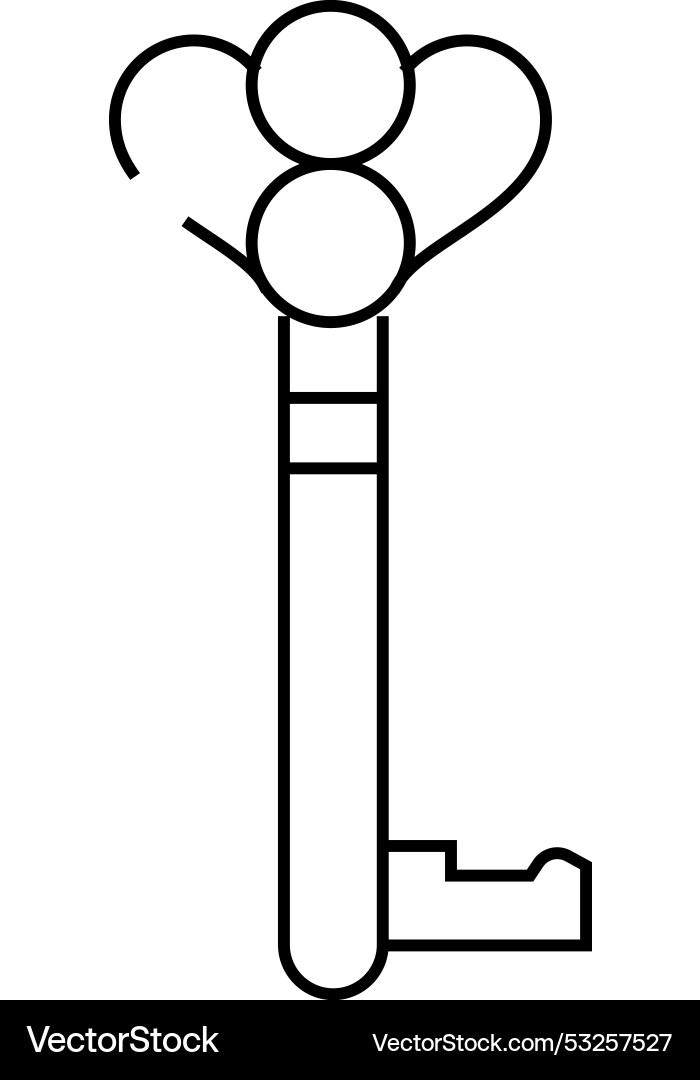 Old style key line icon Old style key line icon Vector Image