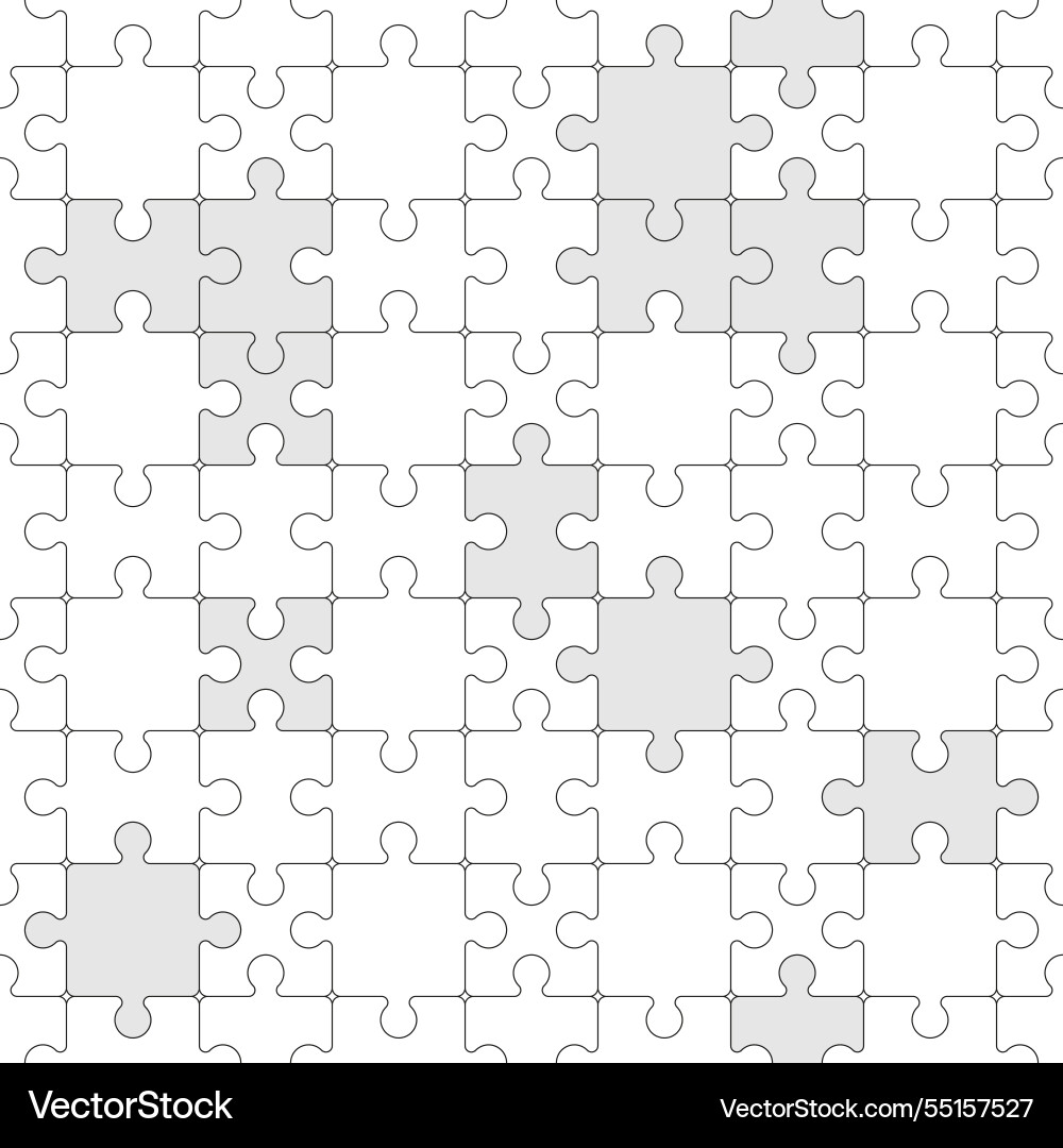 Puzzle pattern seamless print of jigsaw grid Vector Image