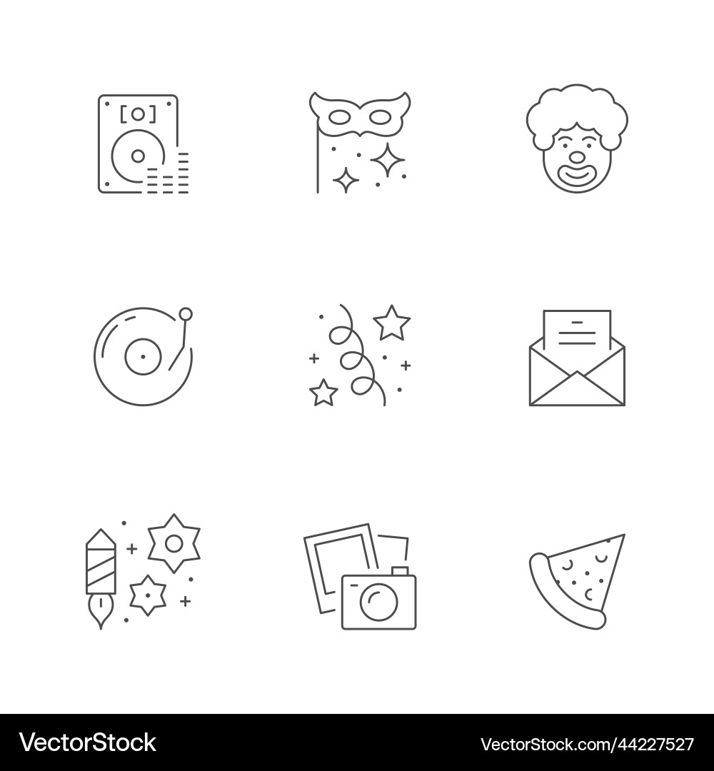 Set line icons of party Set line icons of party vector image