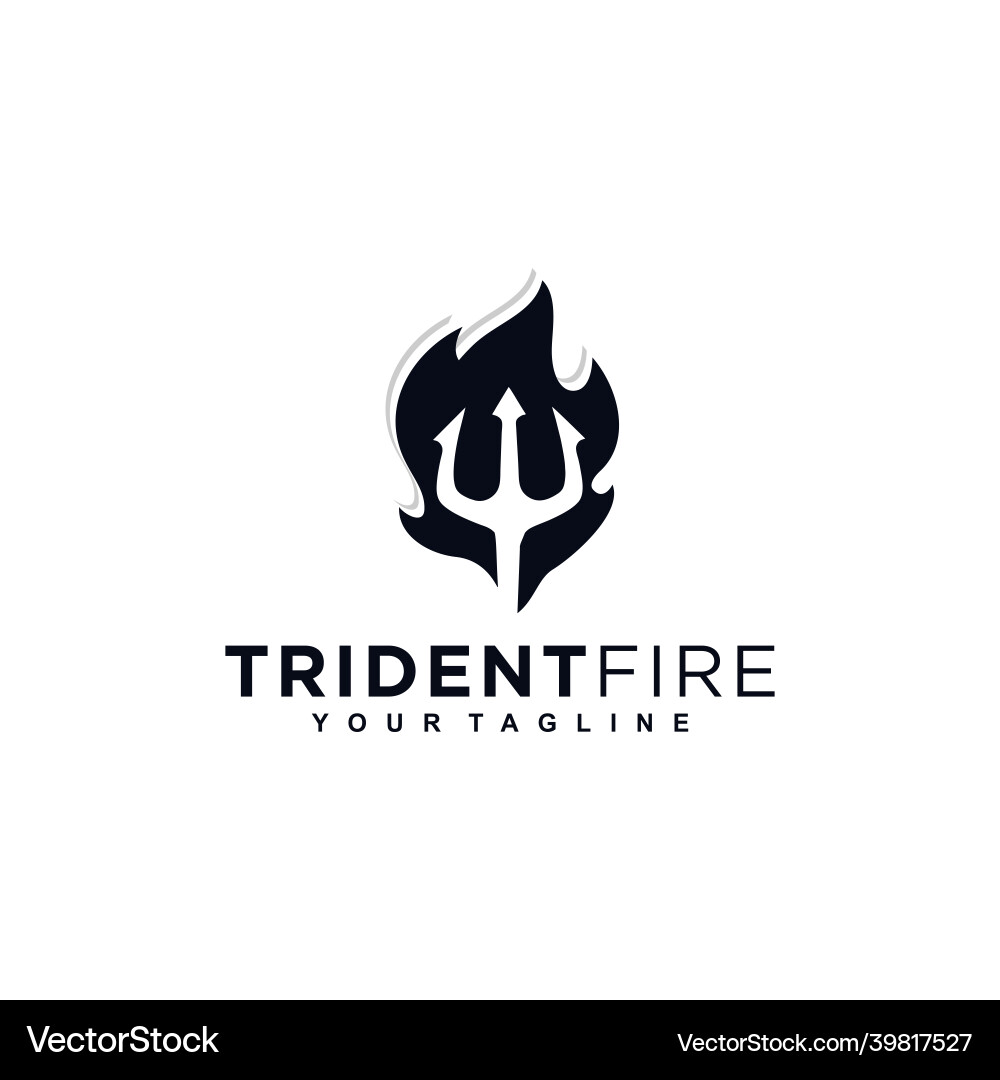 Trident Feuer schwarz Logo Design Template Trident Feuer schwarz Logo Design Template vektorbild