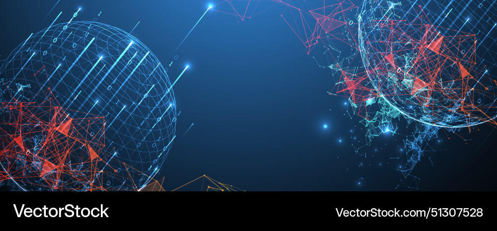 Big data numeric sphere theme with connected Big data numeric sphere theme with connected vector image