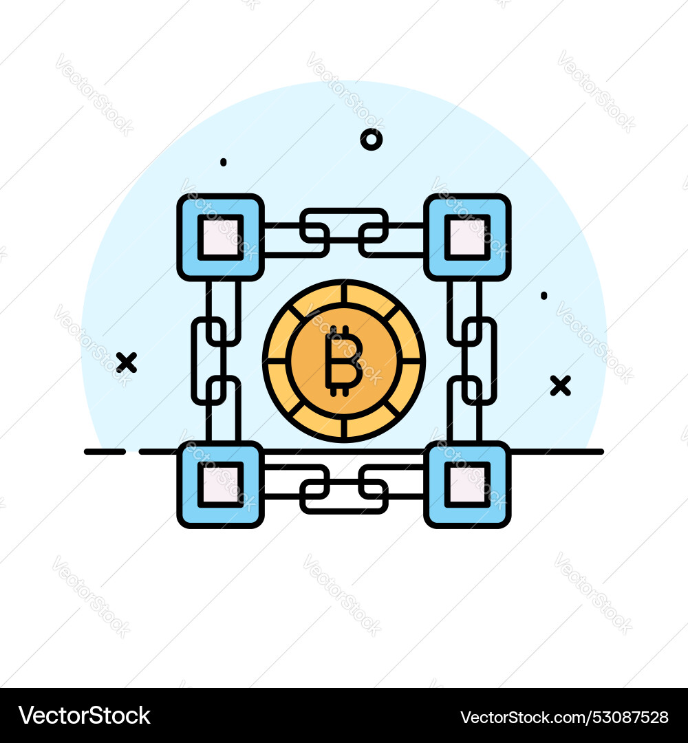 Bitcoin blockchain design isolated on white Vector Image