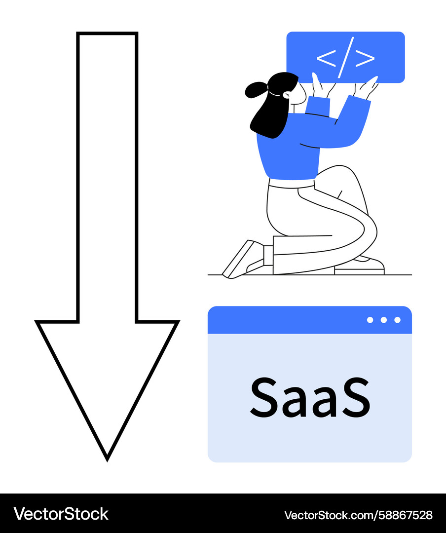 Developer working on saas platform with coding Developer working on saas platform with coding Vector Image
