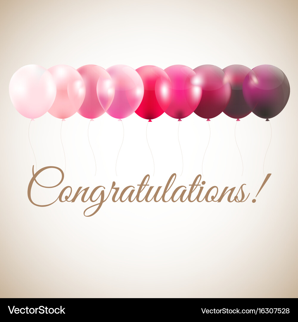 Gradient Mesh Congratulations Card vector image