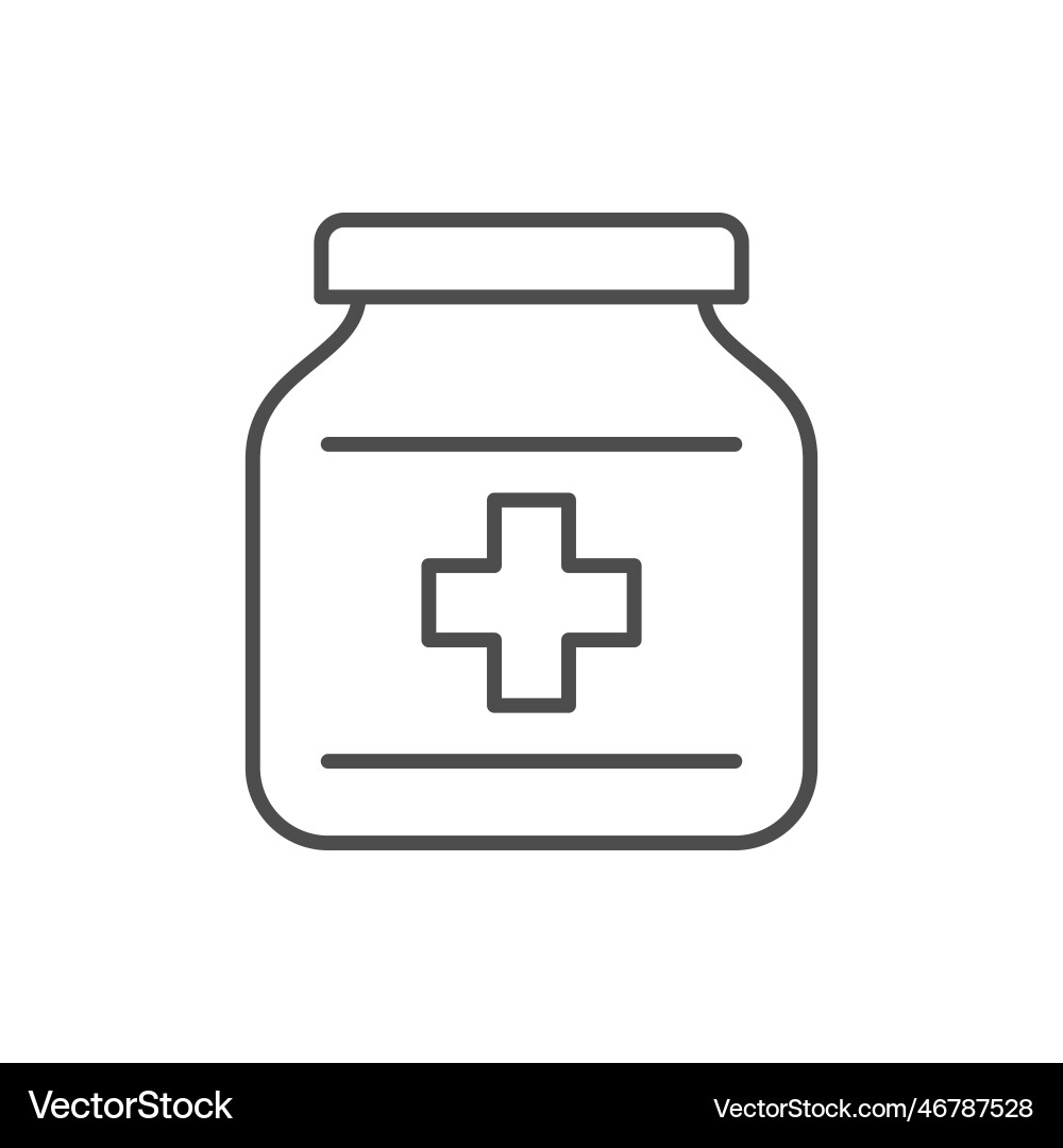 Medication Jar Line Icon Vector Image