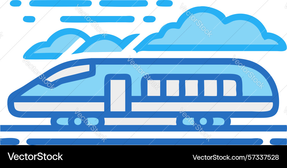 Modern high-speed train icon swift transit design Vector Image