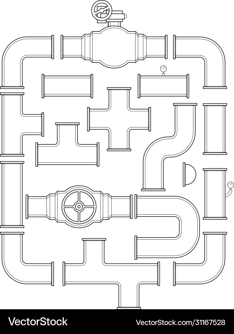 Pipeline collection Pipeline collection vector image