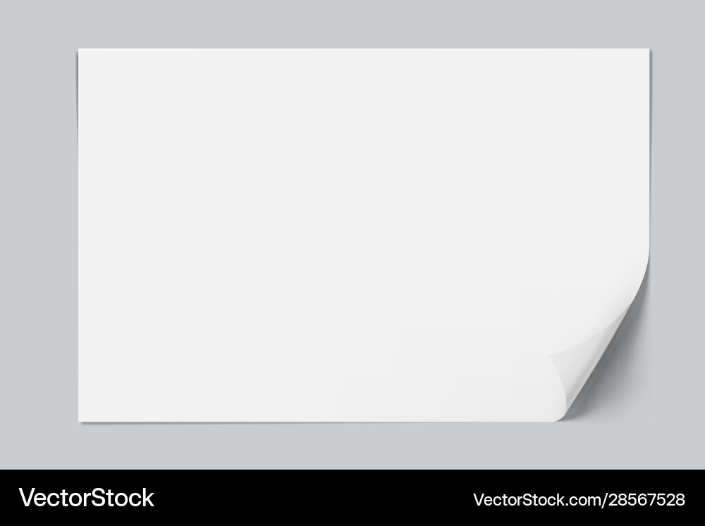 White Paper Sheet with Shadow Royalty Free Vector Image