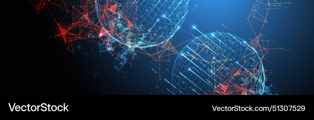 Big data numeric sphere theme with connected Big data numeric sphere theme with connected vector image
