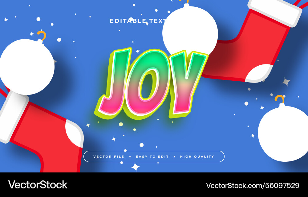 Colorful joy 3d editable text effect - font style Colorful joy 3d editable text effect - font style Vector Image
