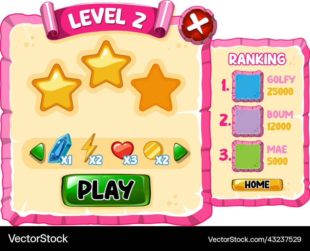 Game element template design set Vector Image