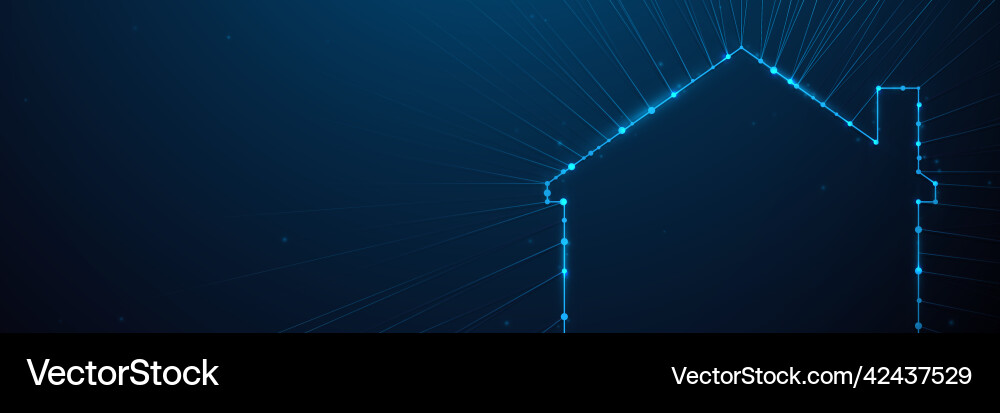 House icons form lines triangles and particle House icons form lines triangles and particle vector image