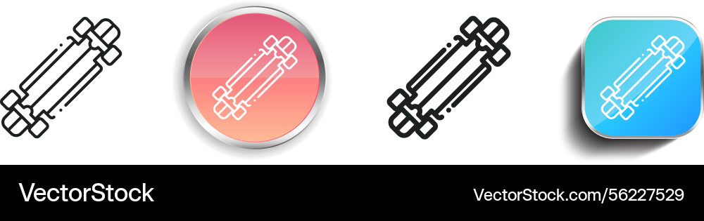 Longboard icon thin linear regular and button vector image