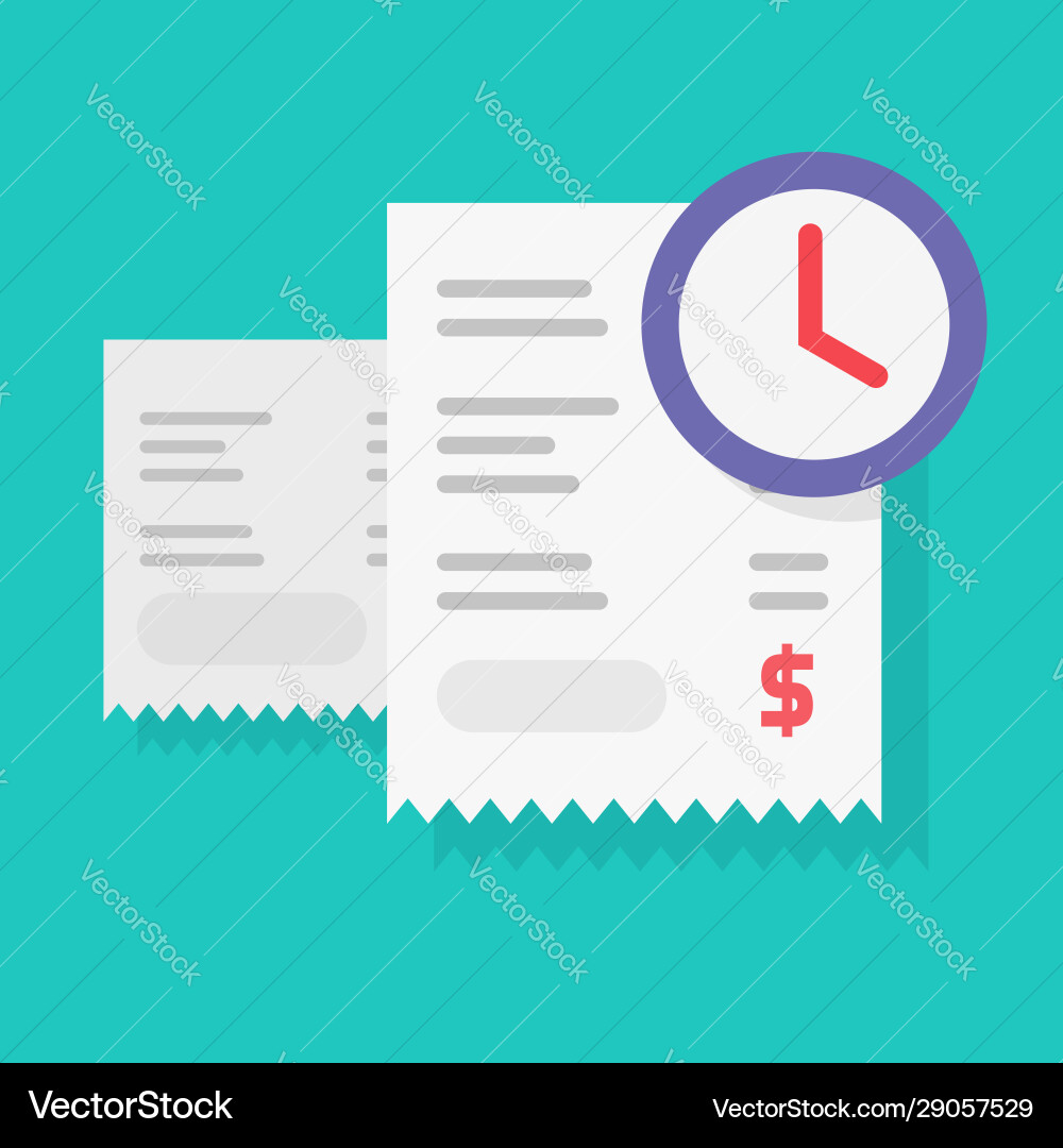 Payment schedule time notification reminder Payment schedule time notification reminder vector image