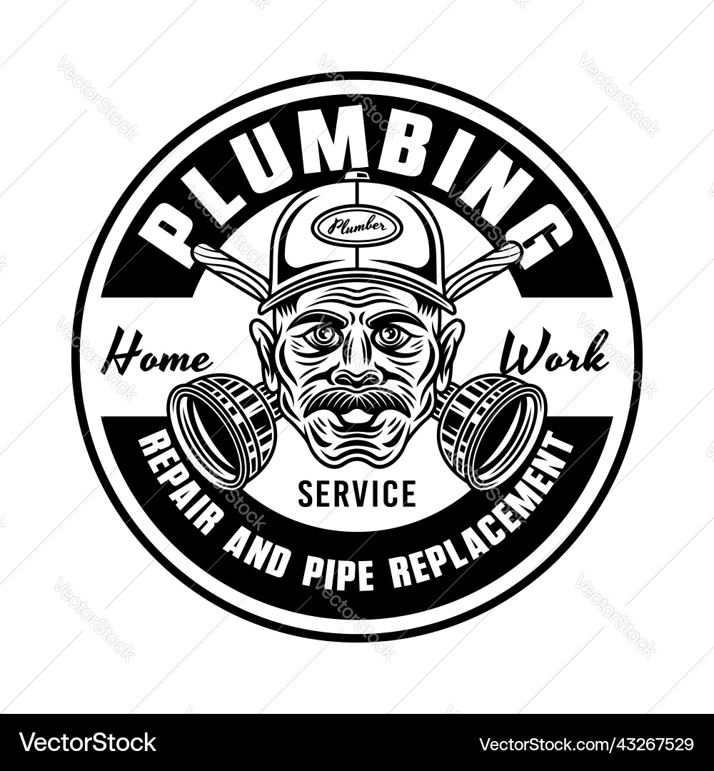 Plumbing service and pipe replacement vector image