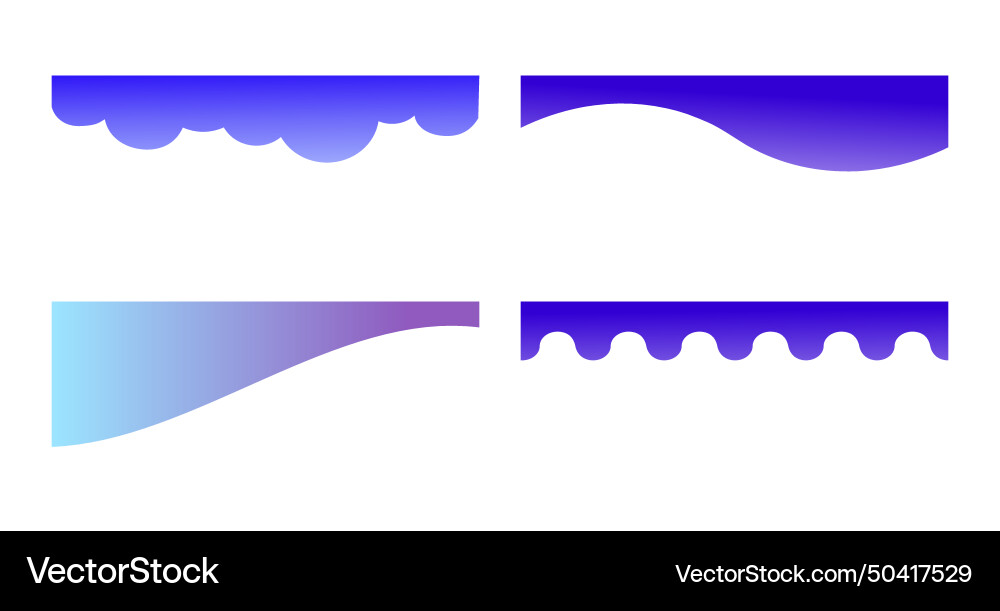 Set of gradient separators shapes for website Set of gradient separators shapes for website vector image