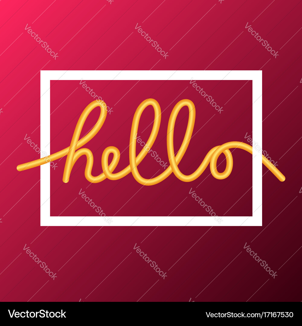 Elegant Hello Word Script vector image